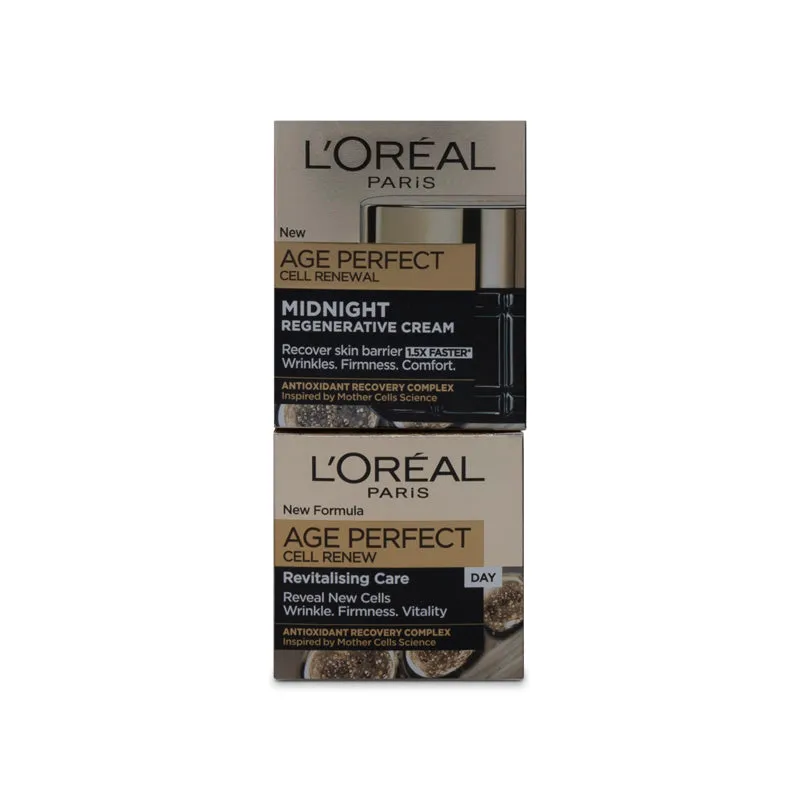 L'Oreal Age Perfect Cell Renew Creams 50ml x 2 Serum 30ml Set (Blemished Box)