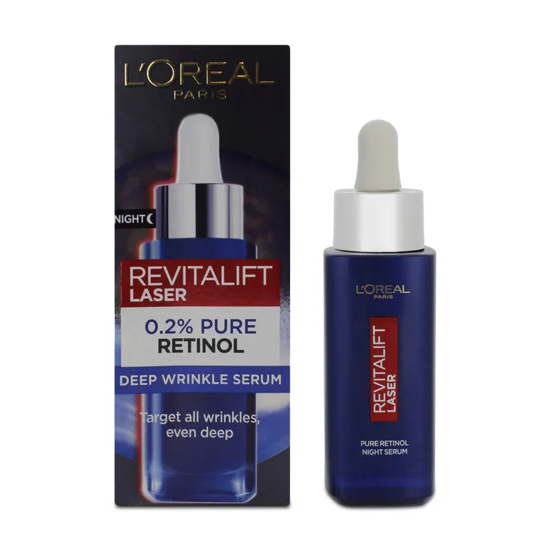 L'Oreal Pure Retinol Deep Wrinkle Night Serum 30ml (Blemished Box)