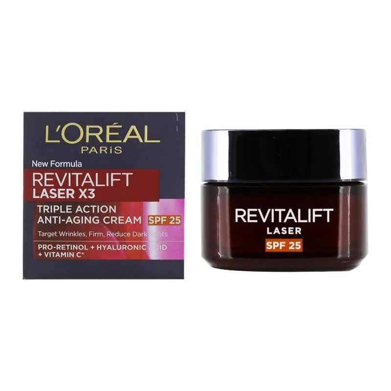 L'Oreal Triple Action Anti-Ageing Cream SPF 25 50ml (Blemished Box)