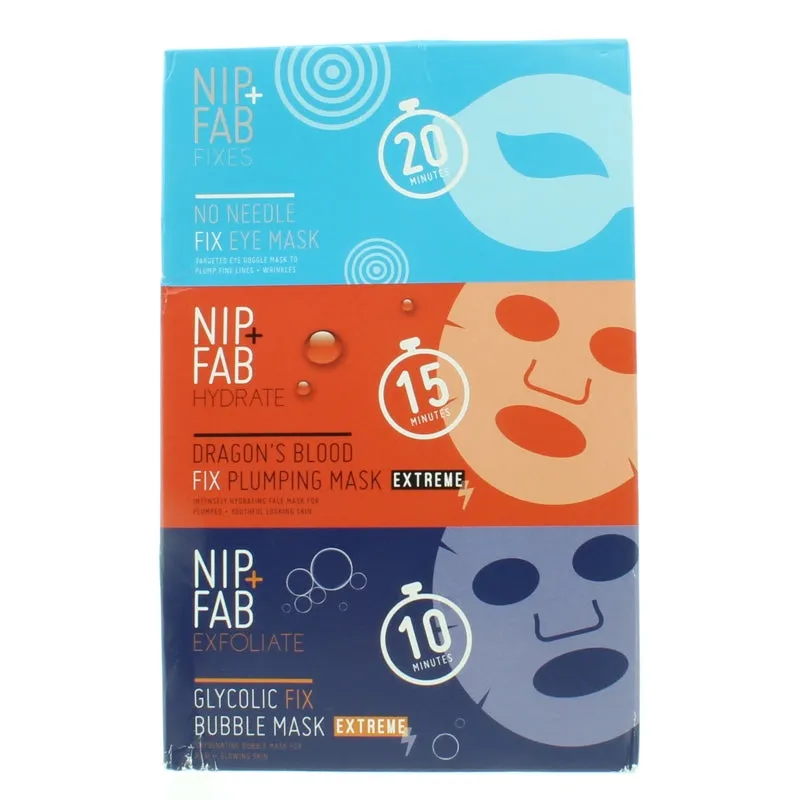 Nip Fab Face Mask Set Glycolic Fix   Dragon's Blood (Blemished Box)